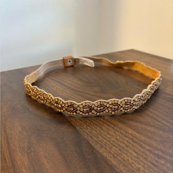 Anthropologie Thin Elastic Rhinestone Belt - Picture 2 of 4